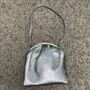 Vintage Metallic Silver Evening Handbag